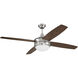 Phaze II 52 inch Brushed Polished Nickel with Walnut/Dark Oak Blades Ceiling Fan (Blades Included), Contractor Fan