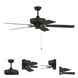 Pro Plus 52 inch Espresso Outdoor Ceiling Fan