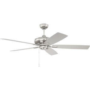 Fortitude 52 inch Brushed Polished Nickel with Brushed Nickel/Driftwood Blades Ceiling Fan