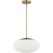 Gaze 1 Light 14 inch Satin Brass Pendant Ceiling Light, Oval