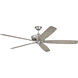 Santori 72 inch Brushed Polished Nickel with Coffee Blades Ceiling Fan (Blades Included)
