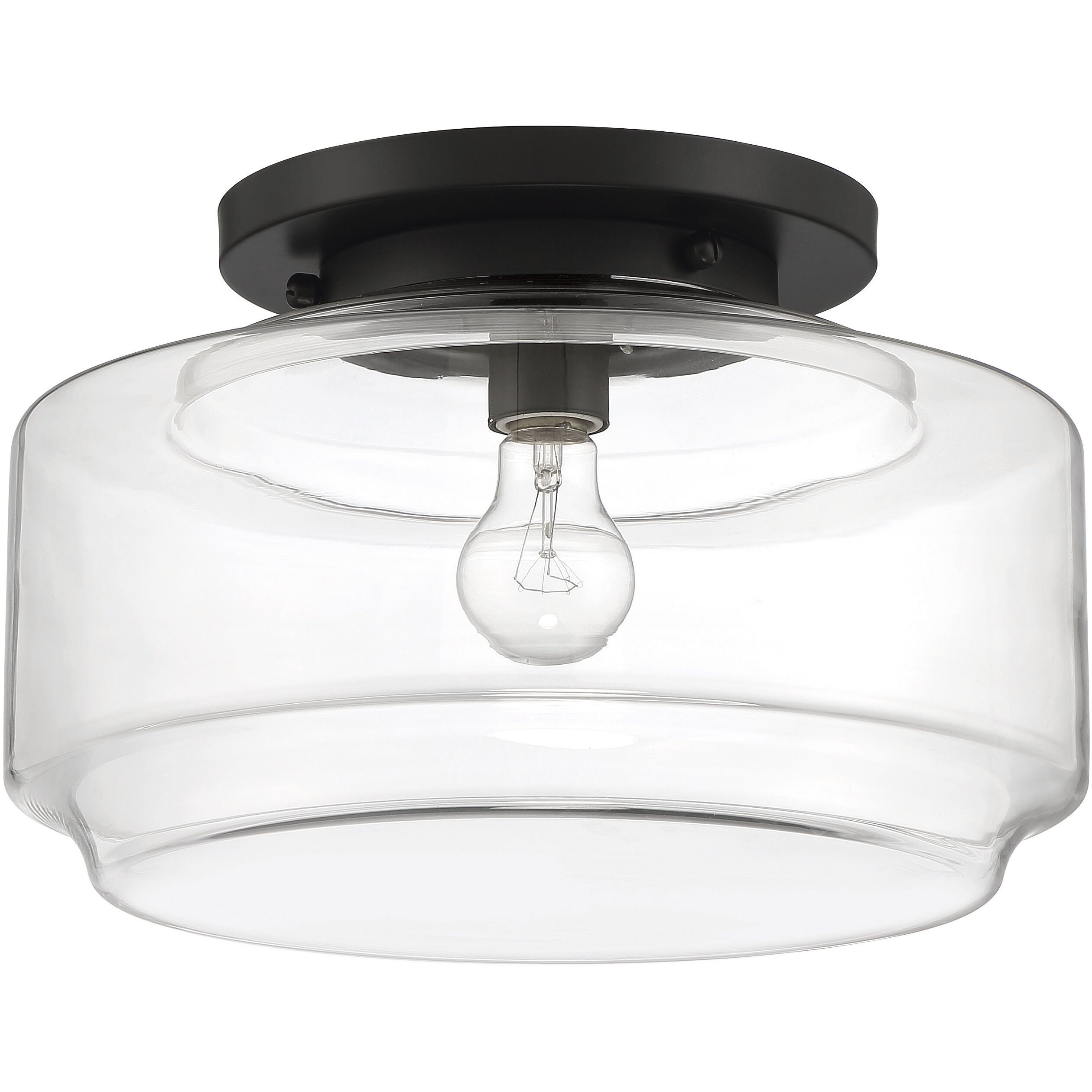 Peri 1 Light 14 inch Flat Black Flushmount Ceiling Light