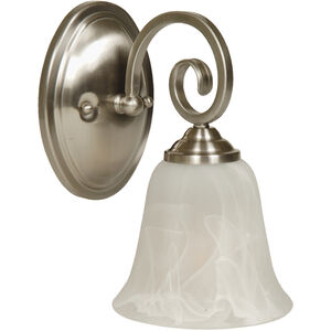 Cecilia 1 Light 6 inch Brushed Polished Nickel Wall Sconce Wall Light in Alabaster Glass