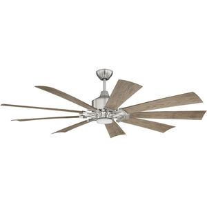 Eastwood 60 inch Brushed Polished Nickel with Driftwood Blades Indoor/Outdoor Ceiling Fan 