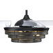 Whiskey 42 inch Flat Black with Clear Acrylic Blades Fan, Hidden Blades