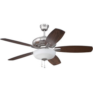 Forza 52 inch Brushed Polished Nickel with Reversible Walnut and Teak Blades Ceiling Fan