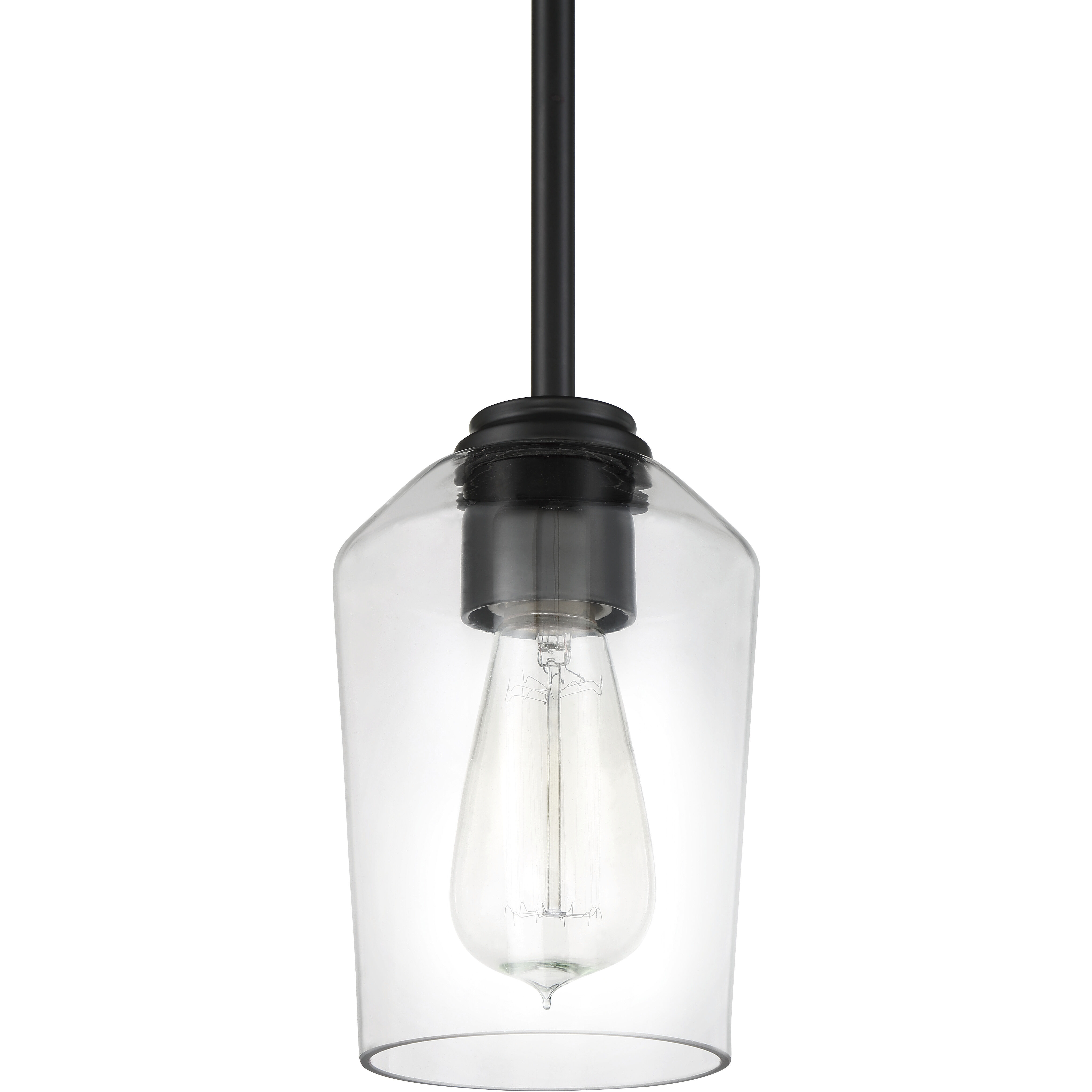 Shayna 1 Light 5 inch Flat Black Mini Pendant Ceiling Light