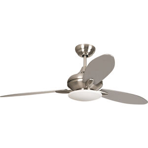 Loris 52 inch Brushed Polished Nickel with Brushed Nickel Blades Ceiling Fan