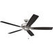 Super Pro 60 inch Brushed Satin Nickel with Brushed Nickel/Greywood Blades Contractor Ceiling Fan