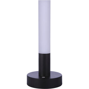 Rechargable Portable 11 inch 5.00 watt Flat Black Table Lamp Portable Light, Cylinder