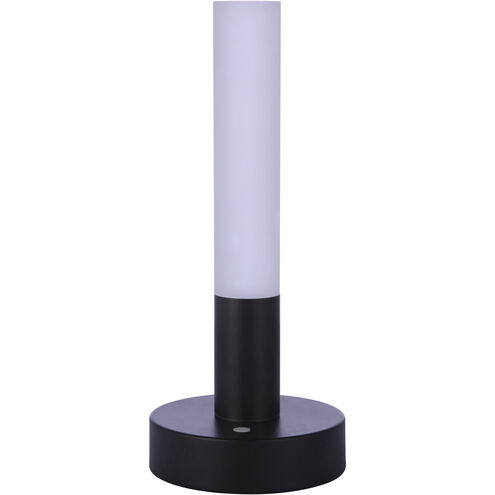 Rechargable Portable 11 inch 5.00 watt Flat Black Table Lamp Portable Light, Cylinder