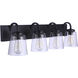Elsa 4 Light 31 inch Flat Black Vanity Light Wall Light