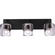 Andie 3 Light 24 inch Flat Black Vanity Light Wall Light