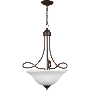 Cordova 3 Light 21 inch Old Bronze Pendant Ceiling Light in White Frosted Glass, Jeremiah