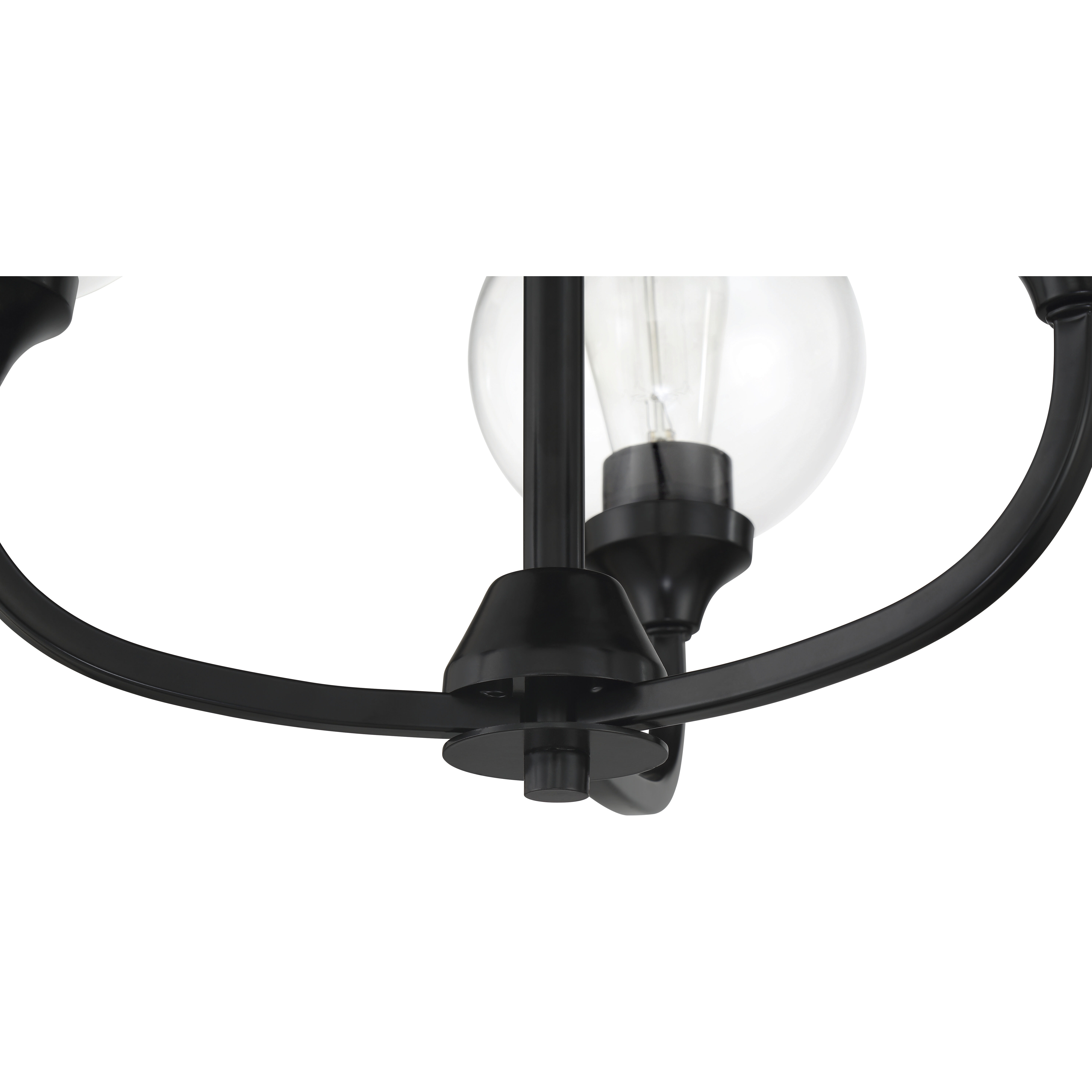 Glenda 3 Light 20 inch Flat Black Chandelier Ceiling Light