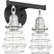 Neighborhood Thatcher 2 Light 12 inch Flat Black/Brushed Polished Nickel Vanity Light Wall Light, Neighborhood Collection