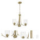 Bolden 3 Light 18 inch Satin Brass Chandelier Ceiling Light in Clear Seeded
