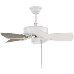 Piccolo 30 inch White with White/Washed Oak Blades Ceiling Fan, Blades Included