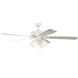 Super Pro 114 60 inch White with White/Washed Oak Blades Contractor Ceiling Fan