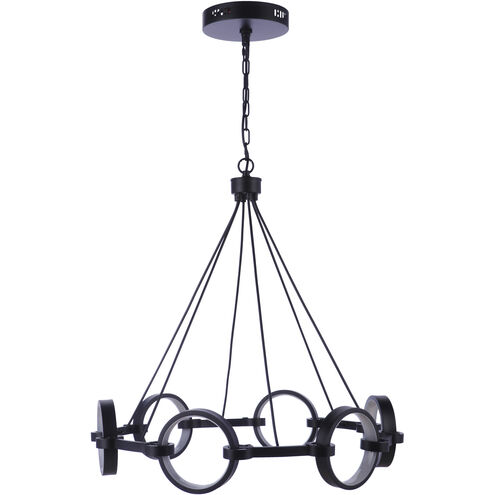 Context LED 28 inch Flat Black Chandelier Ceiling Light