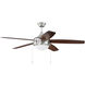 Phaze 5 Blade 52 inch Brushed Polished Nickel with Walnut/Dark Oak Blades Ceiling Fan in Remote Control