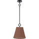 Kirsten 1 Light 12 inch Flat Black Pendant Ceiling Light in Natural Rattan