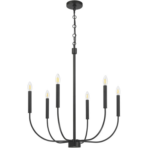 Traci 6 Light 26.38 inch Flat Black Chandelier Ceiling Light