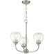 Glenda 3 Light 20 inch Brushed Polished Nickel Chandelier Ceiling Light
