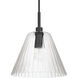 Pleated 1 Light 14 inch Flat Black Pendant Ceiling Light
