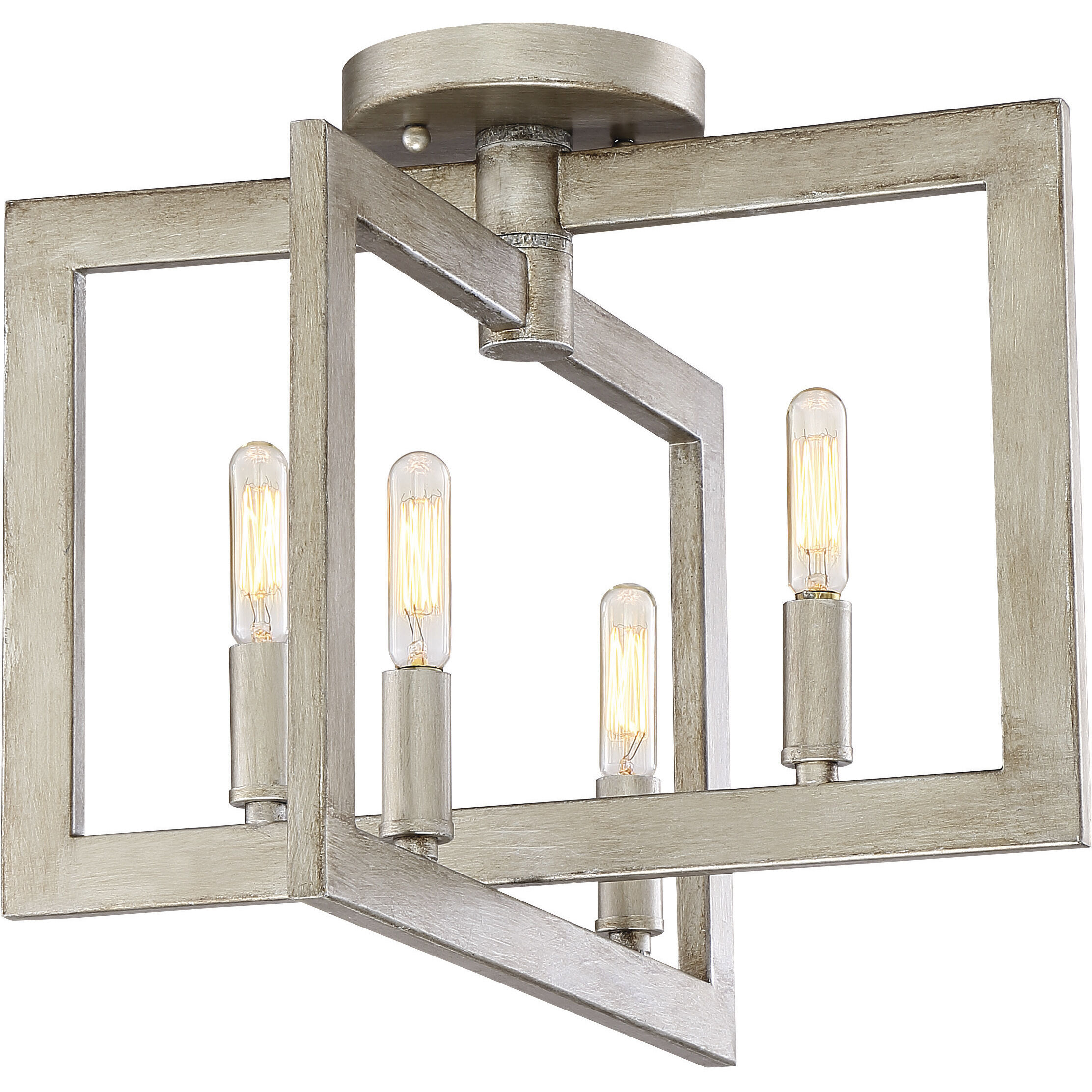 Portrait 4 Light 15 inch Gold Twilight Semi Flush Ceiling Light