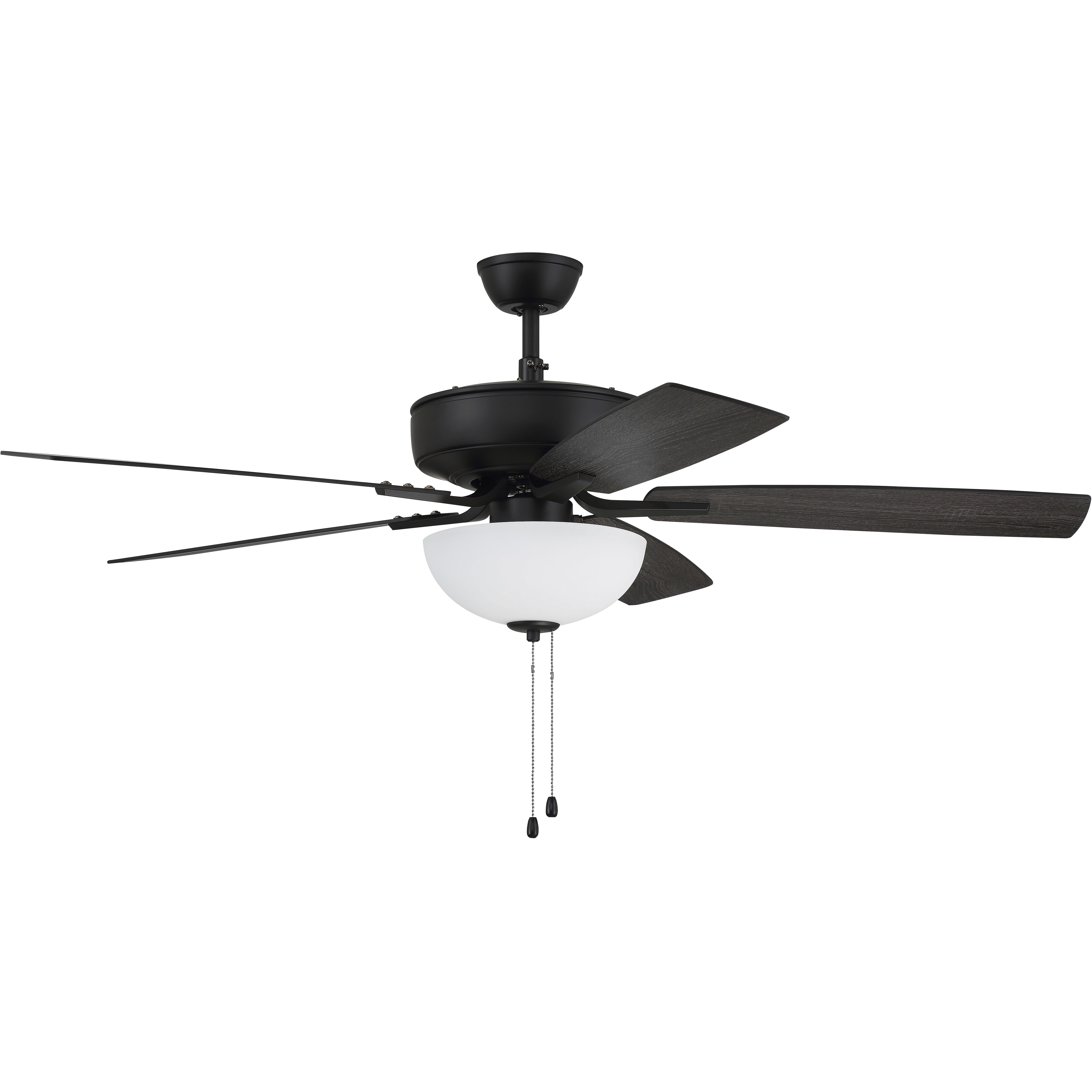 Pro Plus 211 52 inch Flat Black with Flat Black/Grey Wood Blades Contractor Ceiling Fan in Flat Black/Greywood