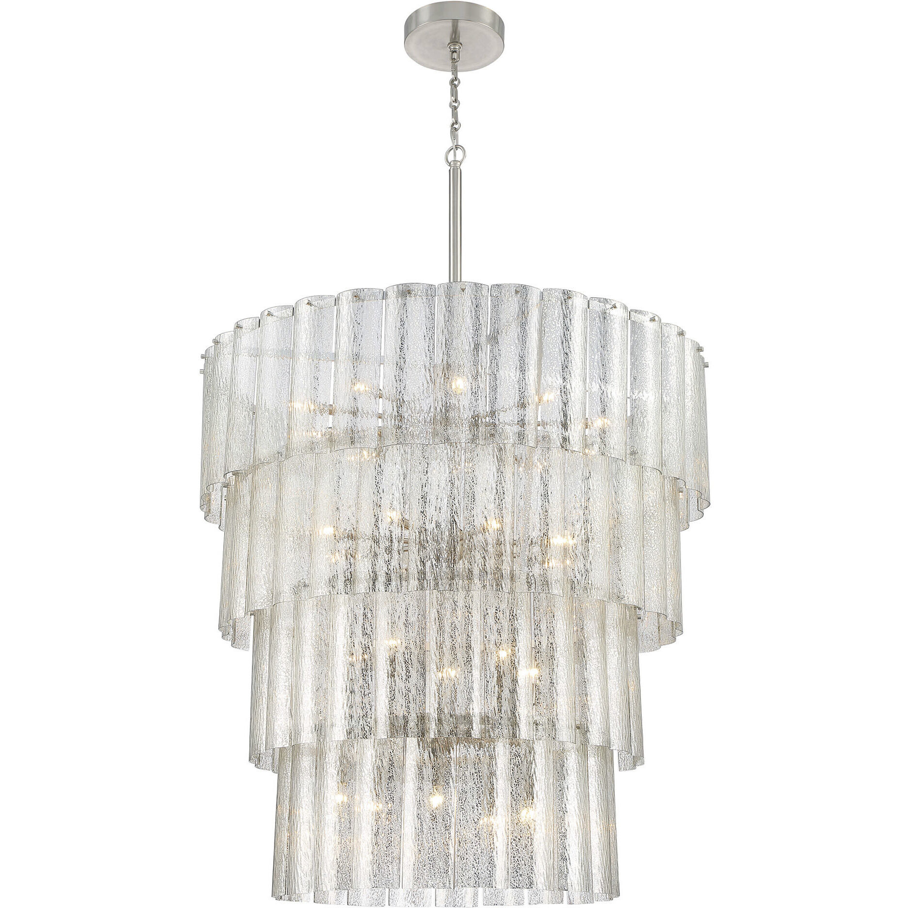 Museo 28 Light 48 inch Brushed Polished Nickel Chandelier Ceiling Light