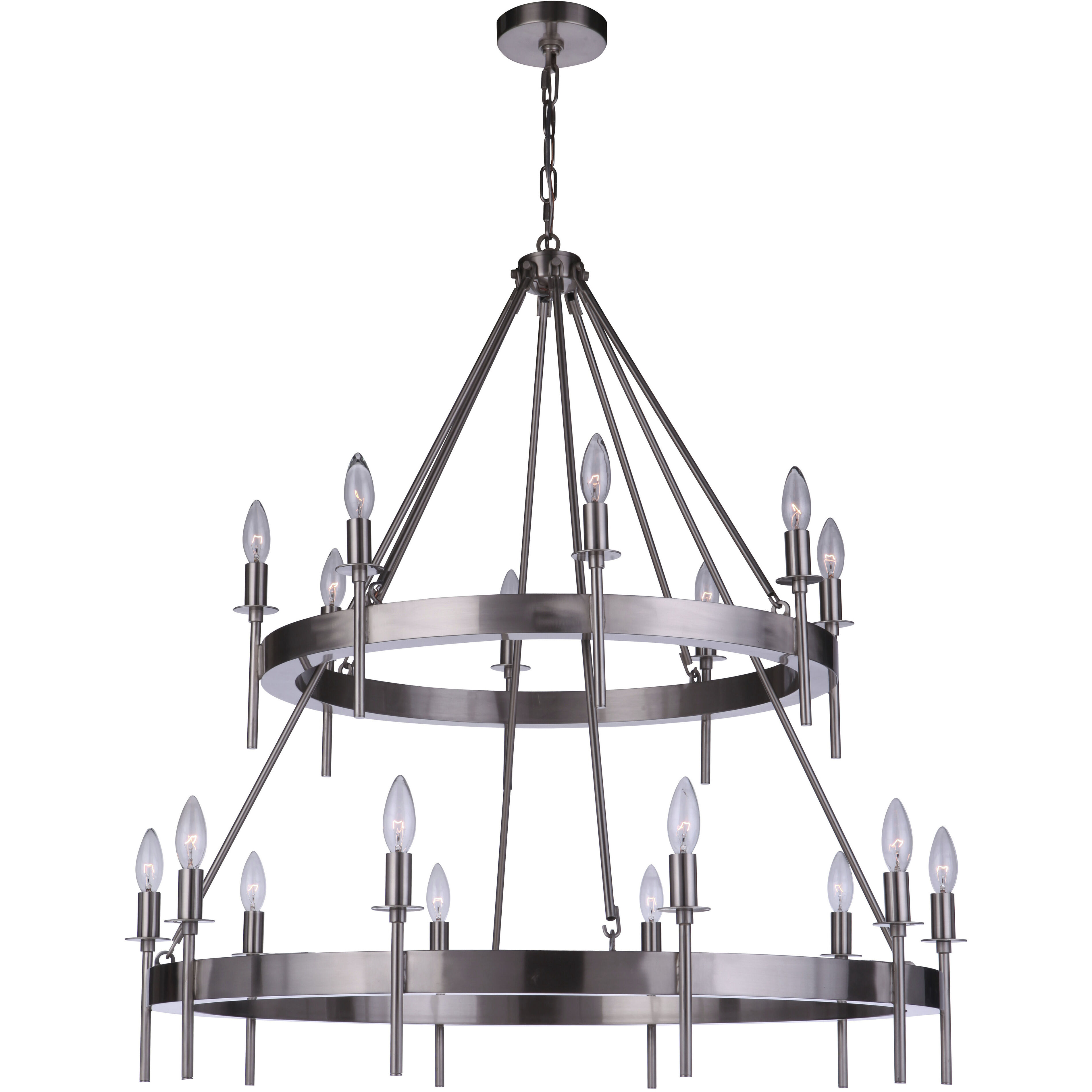 Larrson 18 Light 36 inch Brushed Polished Nickel Chandelier Ceiling Light