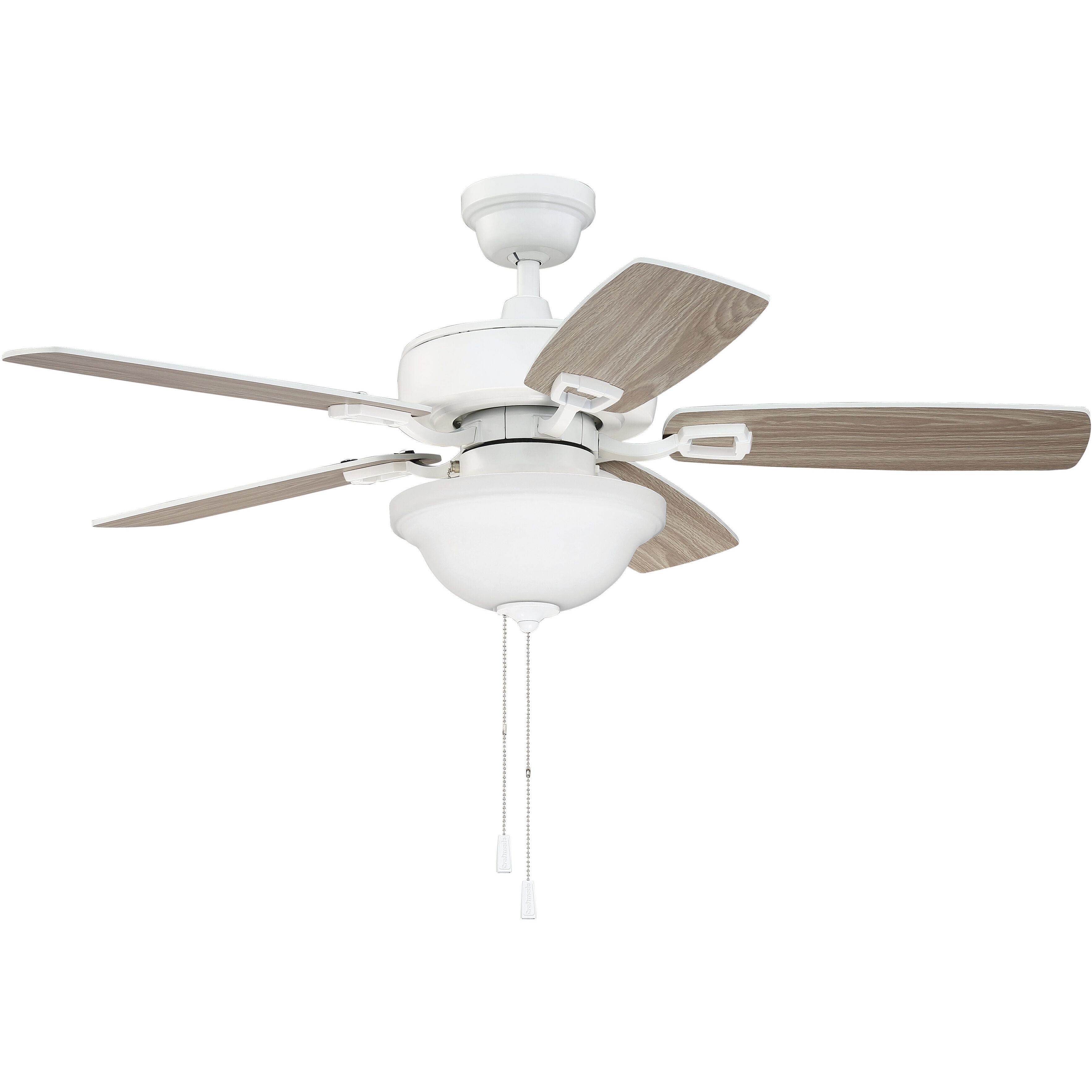 Twist N Click 42 inch White with White/Washed Oak Blades Contractor Fan