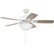 Twist N Click 42 inch White with White/Washed Oak Blades Contractor Fan