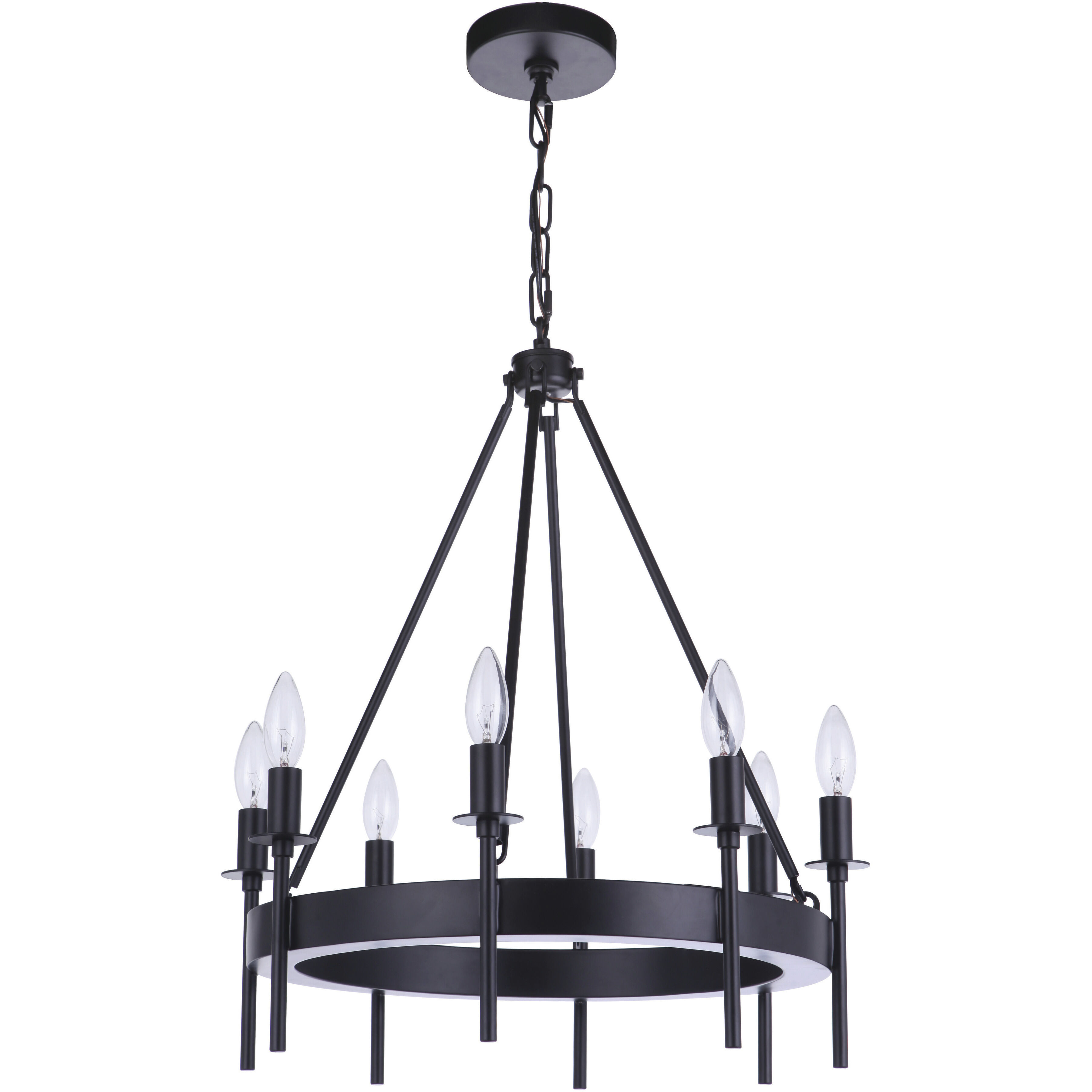 Larrson 8 Light 20 inch Flat Black Chandelier Ceiling Light