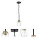 Avante Grand 1 Light 5 inch Flat Black and Satin Brass Mini Pendant Ceiling Light