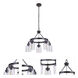 Foxwood 5 Light 24.63 inch Flat Black with Dark Teak Chandelier Ceiling Light in Flat Black/Dark Teak