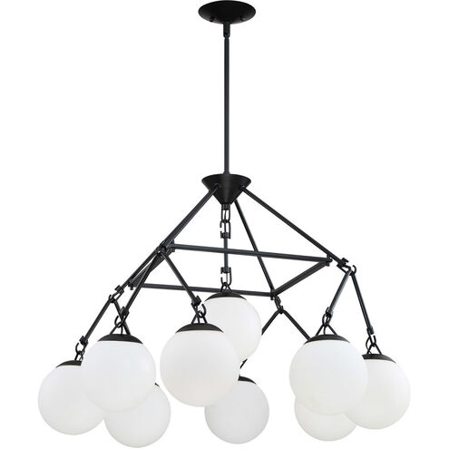 Orion 9 Light 30 inch Flat Black Chandelier Ceiling Light