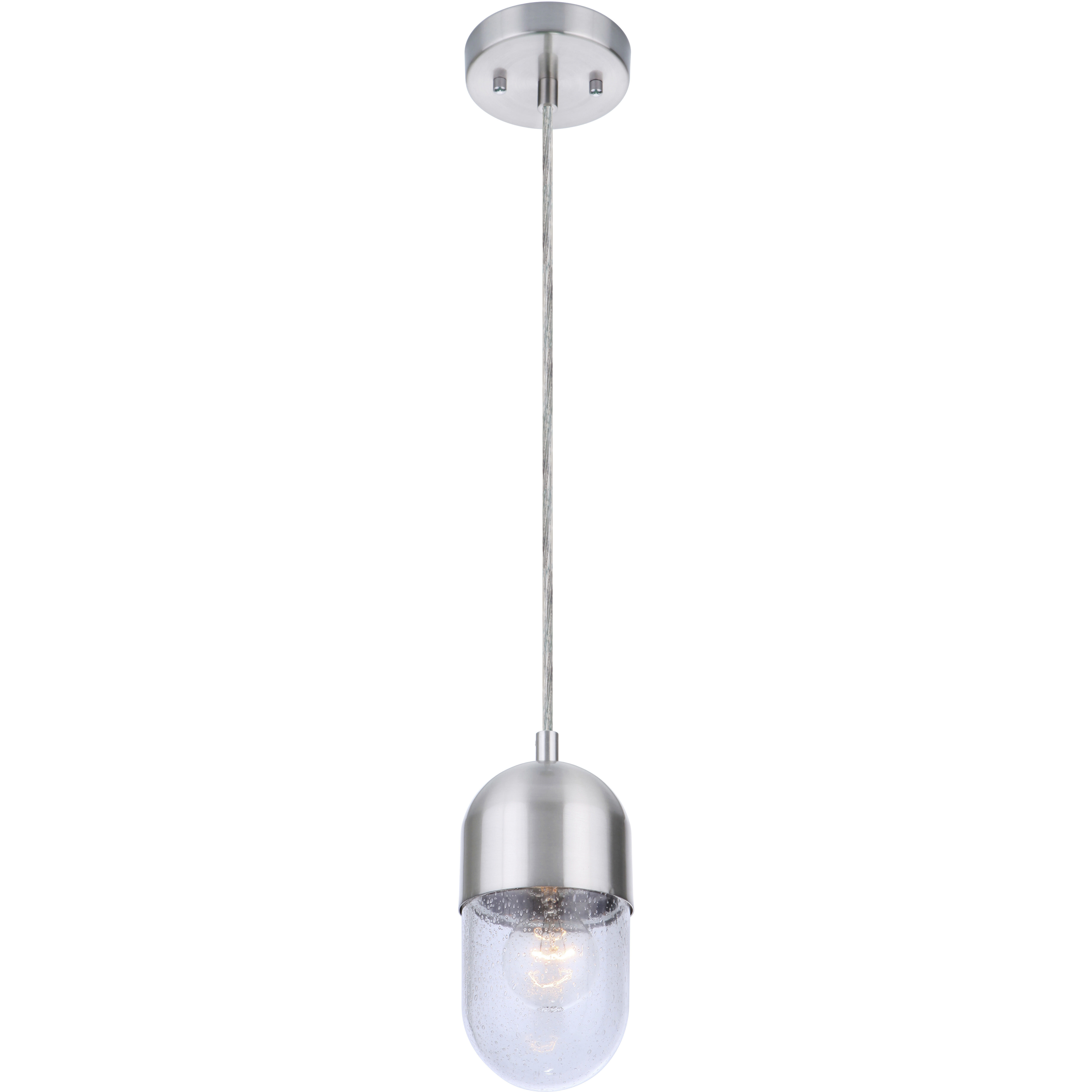 Pill 1 Light 4.25 inch Brushed Polished Nickel Mini Pendant Ceiling Light