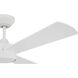 Provision 52 inch Matte White with White/White Blades Ceiling Fan