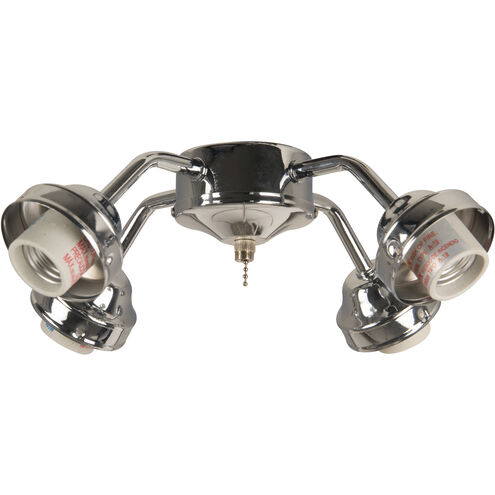 Universal LED Chrome Fan Light Fitter, Shades Sold Separately