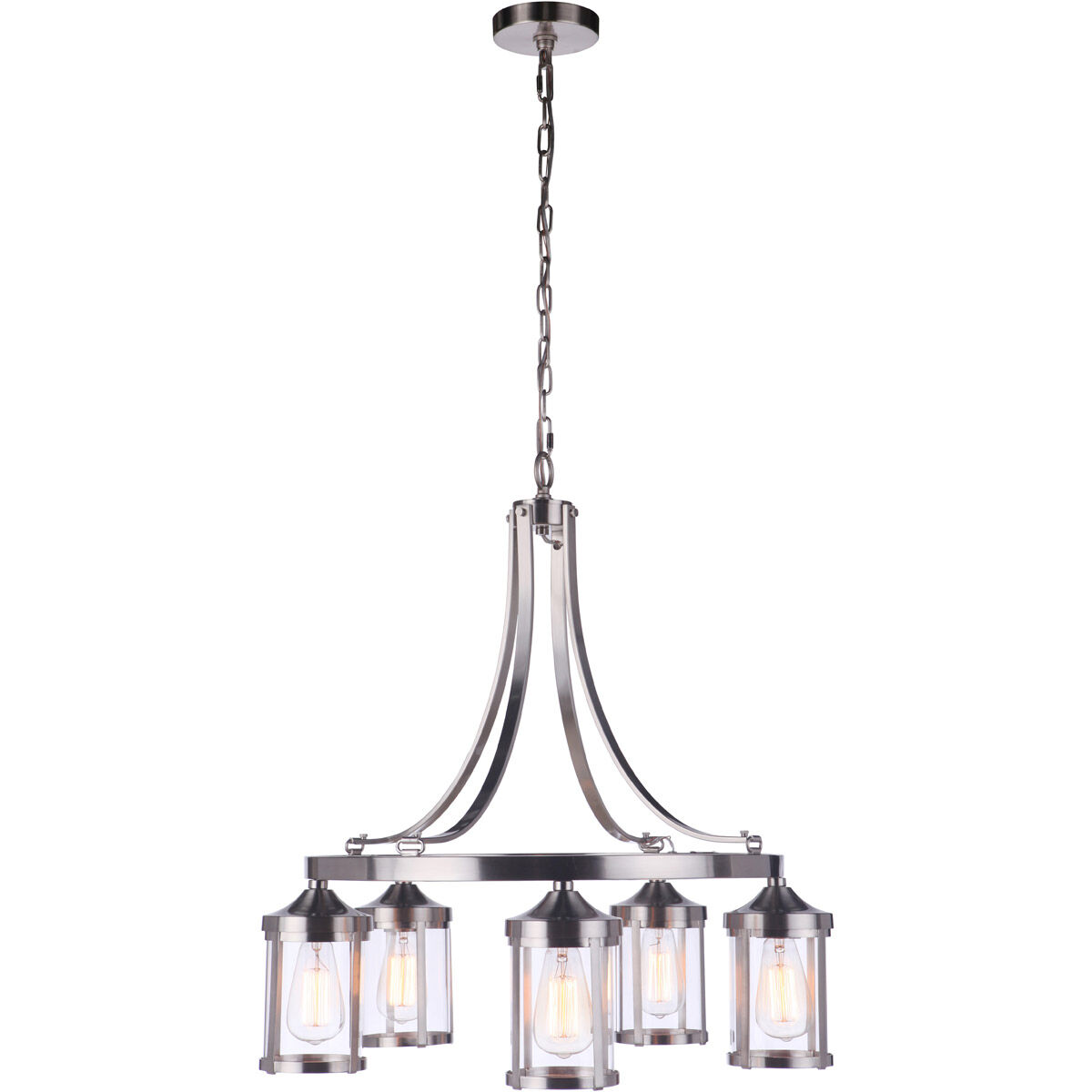 Elliot 5 Light 26.75 inch Brushed Polished Nickel Chandelier Ceiling Light