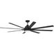 Rush 72 inch Flat Black Ceiling Fan (Blades Included)