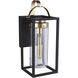 Neo 1 Light 17 inch Midnight / Satin Brass Outdoor Wall Lantern