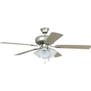 Piedmont 52 inch Brushed Satin Nickel with Ash/White Blades Ceiling Fan