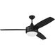 Phaze II 52 inch Flat Black with Flat Black/Greywood Blades Ceiling Fan (Blades Included), Contractor Fan