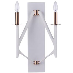 The Reserve LED 13 inch Matte White / Satin Brass Wall Sconce Wall Light