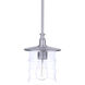 Canon 1 Light 7.5 inch Satin Aluminum Outdoor Pendant