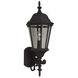 Straight Glass 1 Light 24 inch Textured Black Outdoor Wall Mount in Textured Matte Black, Medium